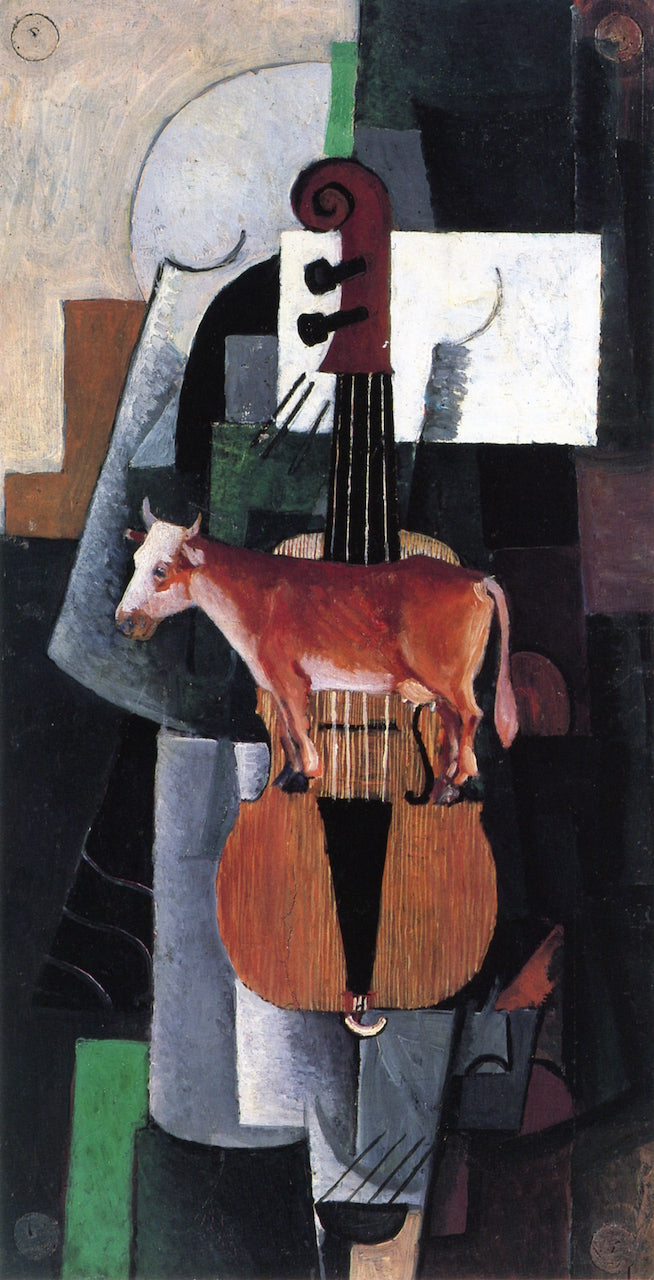 Cow and Violin by Kasimir Malevich,16x12(A3) Poster