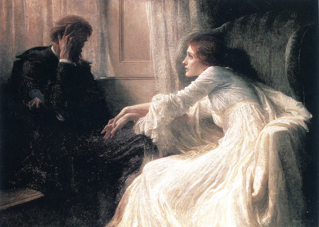 The Confession, vintage artwork by Sir Francis Bernard (Frank) Dicksee, 12x8" (A4) Poster
