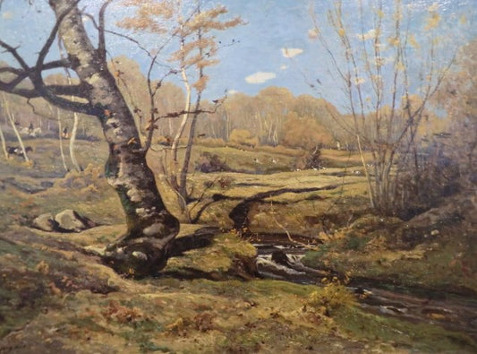 Chasse à courre, vintage artwork by Henri-Joseph Harpignies, A3 (16x12") Poster Print