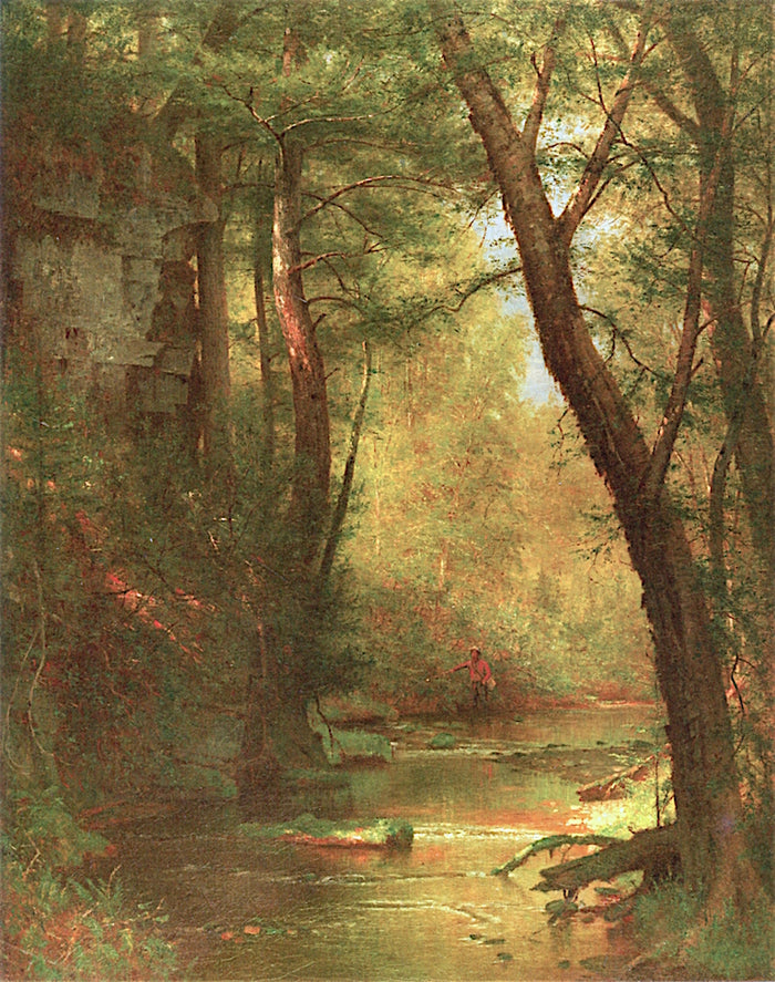 Brook in the Woods, vintage artwork by Thomas Worthington Whittredge, A3 (16x12