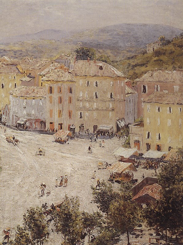 Southern Cityscape, vintage artwork by Nikolai Nikanorovich Dubovskoy, 12x8" (A4) Poster