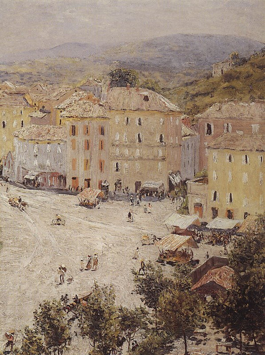 Southern Cityscape, vintage artwork by Nikolai Nikanorovich Dubovskoy, 12x8" (A4) Poster