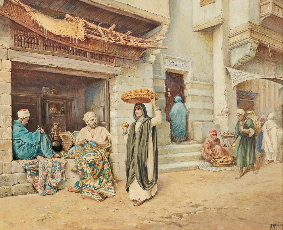 Street Scene, Cairo by Vittorio Rappini,16x12(A3) Poster