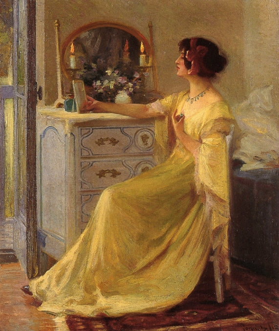 Bessie Potter Vonnoh at Her Dressing Table by Robert Vonnoh,A3(16x12")Poster