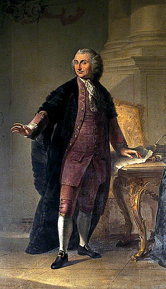 Elisha de Hague, Sr, Town Clerk of Norwich, vintage artwork by Joseph Anton Adolphe, 12x8" (A4) Poster