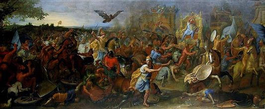 Life of Alexander the Great 2 - The Battle of Arbela (or Gaugamela) 331 BC, vintage artwork by Charles Le Brun, 12x8" (A4) Poster