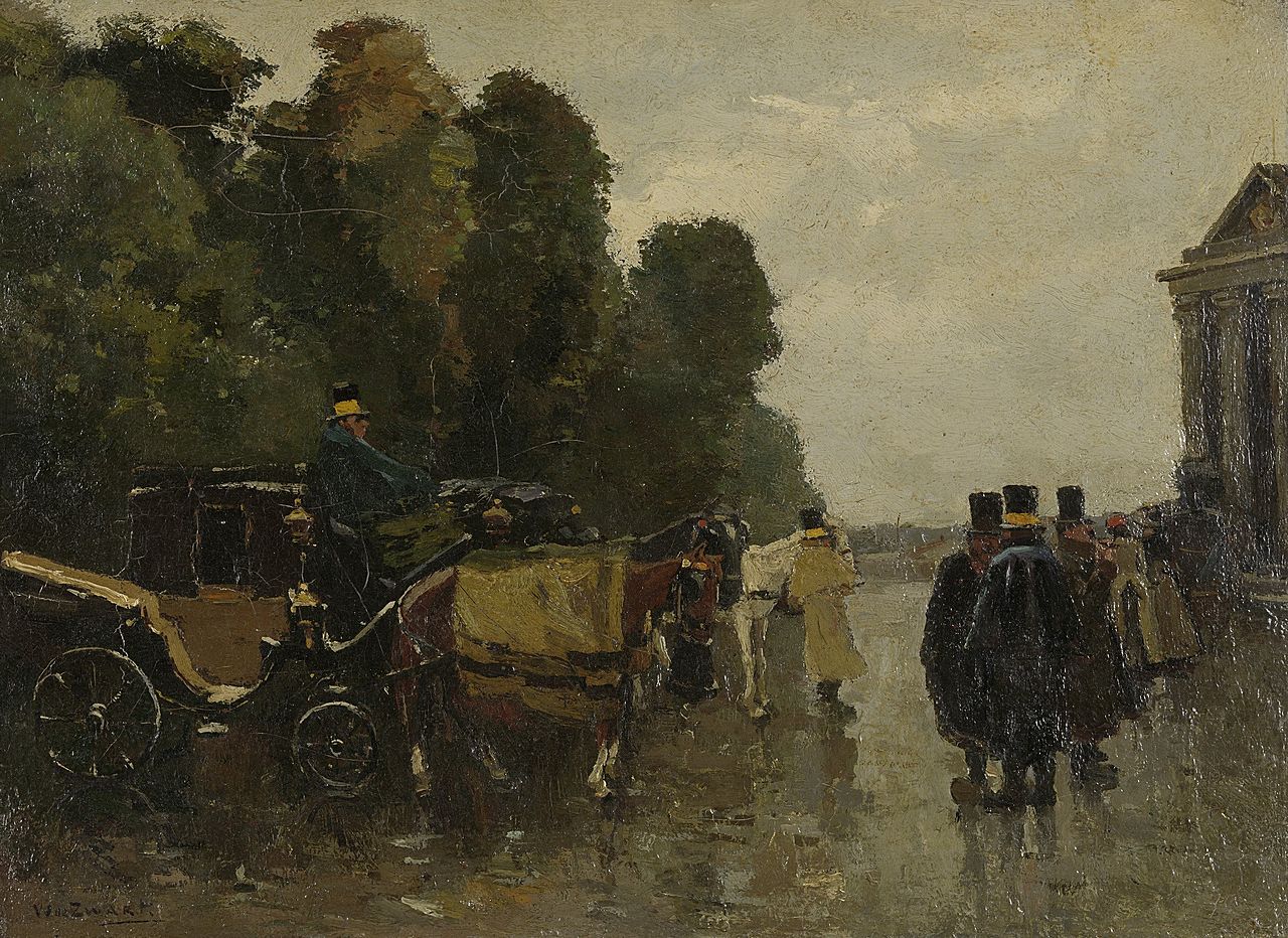 Carriages with coachmen waiting by Willem de Zwart,A3(16x12")Poster