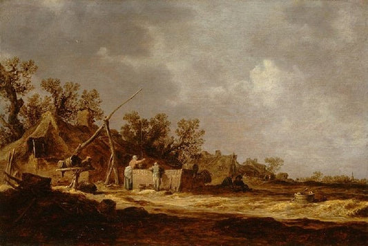 Farms, vintage artwork by Jan van Goyen, 12x8" (A4) Poster