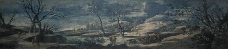 L'Hiver (Winter), vintage artwork by Gaspard Dughet, 12x8" (A4) Poster