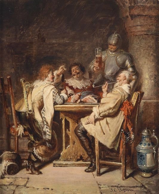 Story of the trumpeter, vintage artwork by Paul Emanuel Gaisser, 12x8" (A4) Poster