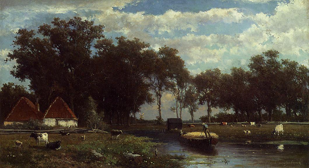 The Hay Bridge, vintage artwork by Johan Hendrik Weissenbruch, 12x8" (A4) Poster