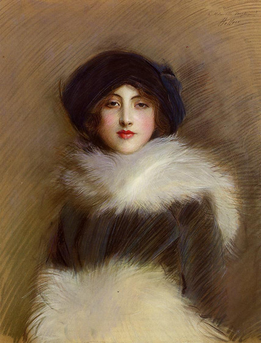 Mademoiselle Vaughan, vintage artwork by Paul Cesar Helleu, 12x8" (A4) Poster