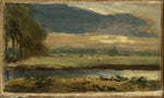 Dedham Church from Flatford, vintage artwork by John Constable, 12x8" (A4) Poster