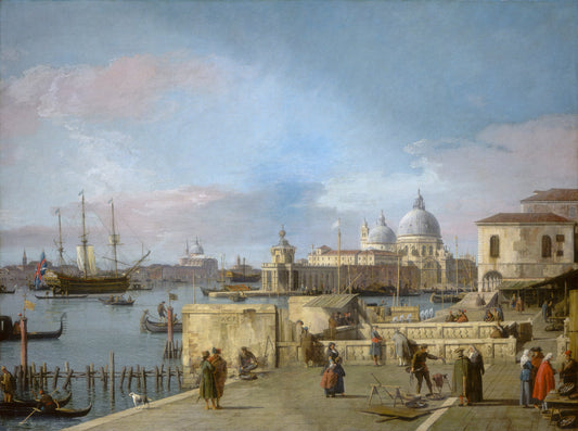Entrance to the Grand Canal from the Molo, Venice, vintage artwork by Canaletto, 12x8" (A4) Poster