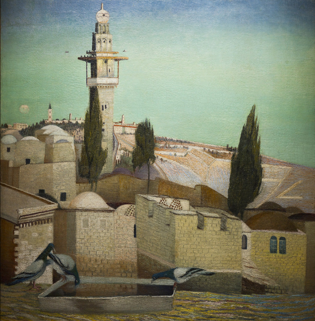 The Mount of Olives in Jerusalem, vintage artwork by Tivadar Csontvary Kosztka, 12x8" (A4) Poster