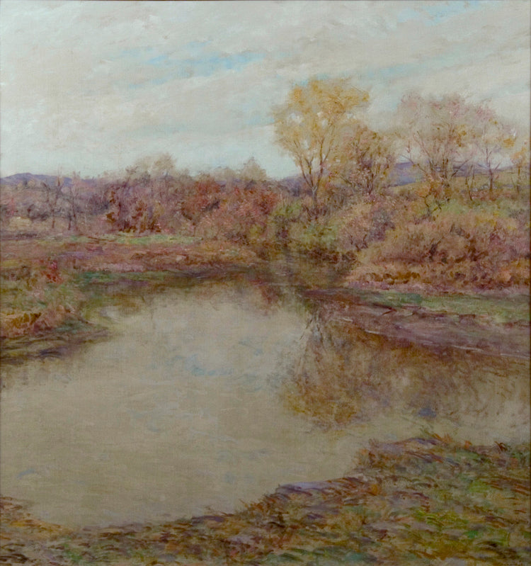 Pond in Early Autumn, vintage artwork by Robert Lewis Reid, 12x8" (A4) Poster