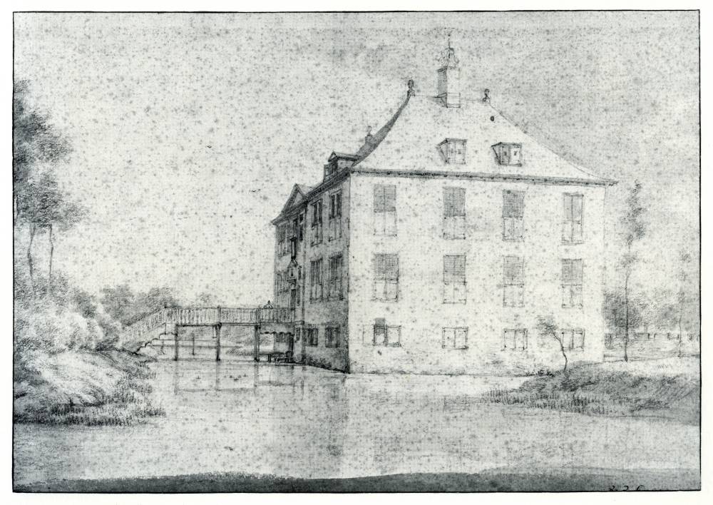 Kasteel Rijnhuizen in Jutphaas, vintage artwork by Roelant Roghman, 12x8" (A4) Poster