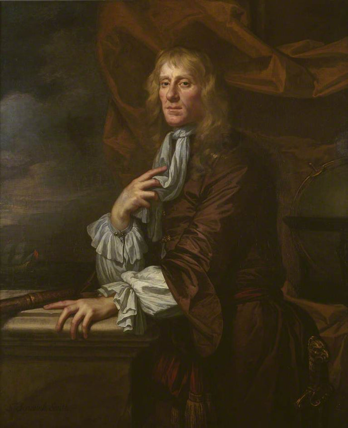 Flagmen of Lowestoft:  Sir Jeremiah Smith, vintage artwork by Peter Lely, 12x8