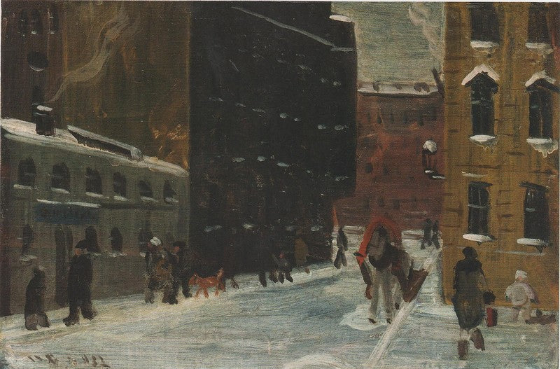 Street in Leningrad, vintage artwork by Vladimir Grinberg, 12x8" (A4) Poster
