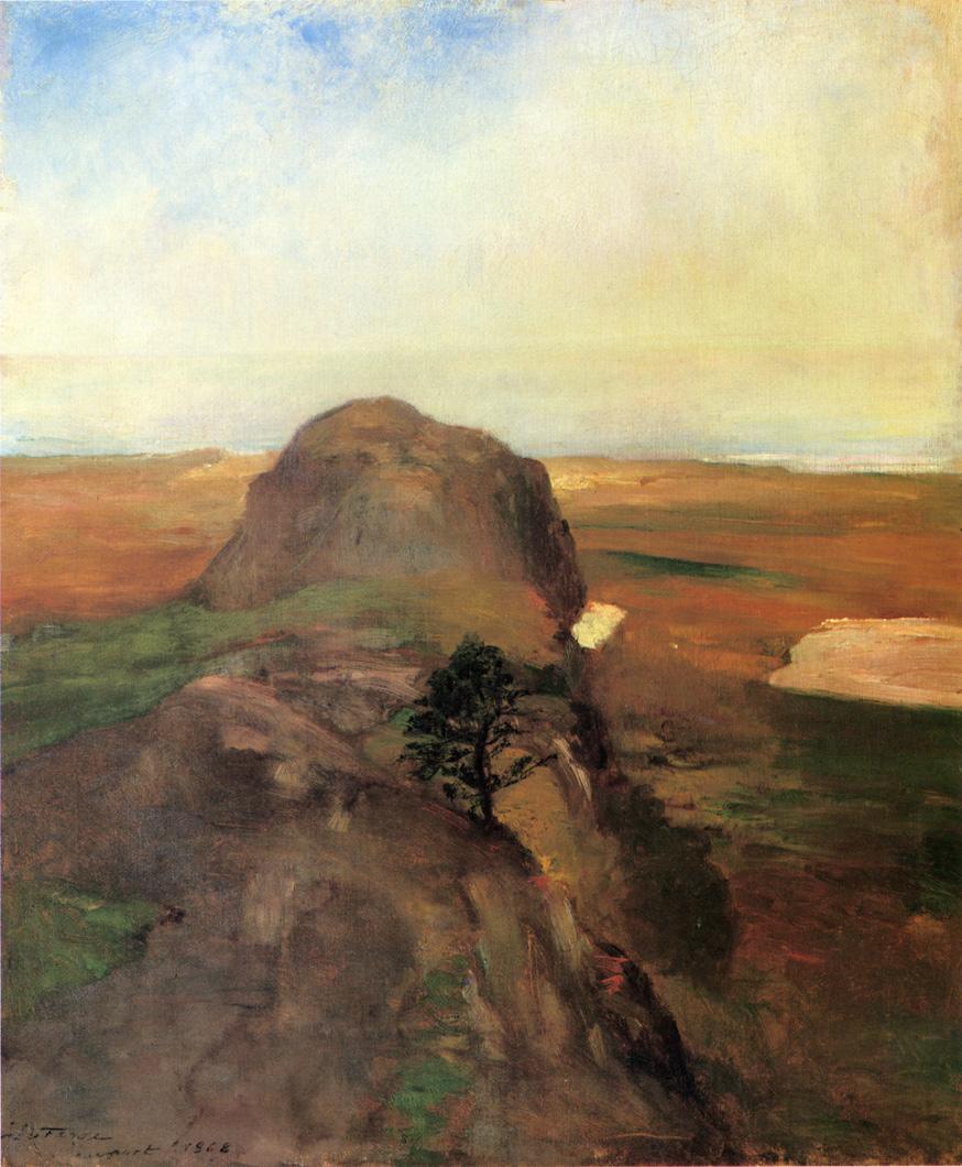 Autumn Study, View over Hanging Rock, Newport, R.I., vintage artwork by John La Farge, 12x8" (A4) Poster