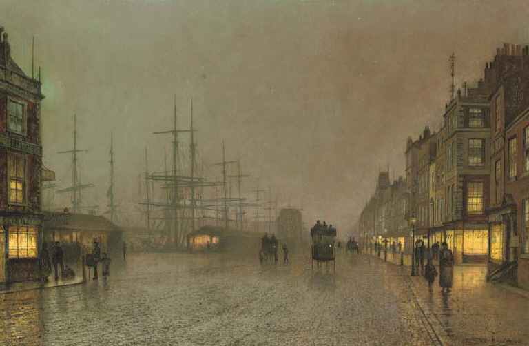 Canny Glasgow, vintage artwork by John Atkinson Grimshaw, 12x8" (A4) Poster