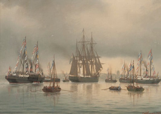 Three-stroke Vega Oil Tanker, vintage artwork by Carl Baagöe, 12x8" (A4) Poster