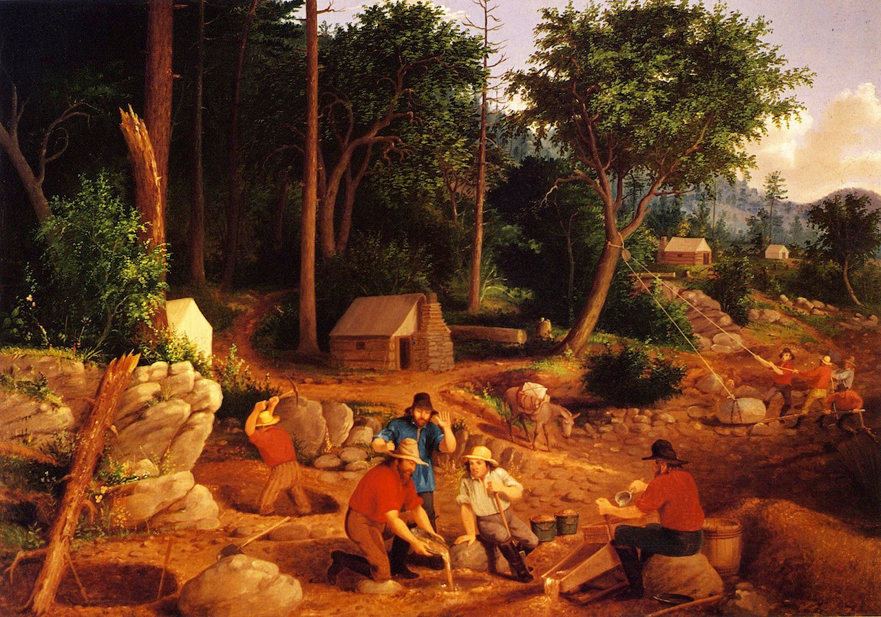 The Mines of Placerville, vintage artwork by Albertus del Orient Browere, A3 (16x12") Poster Print