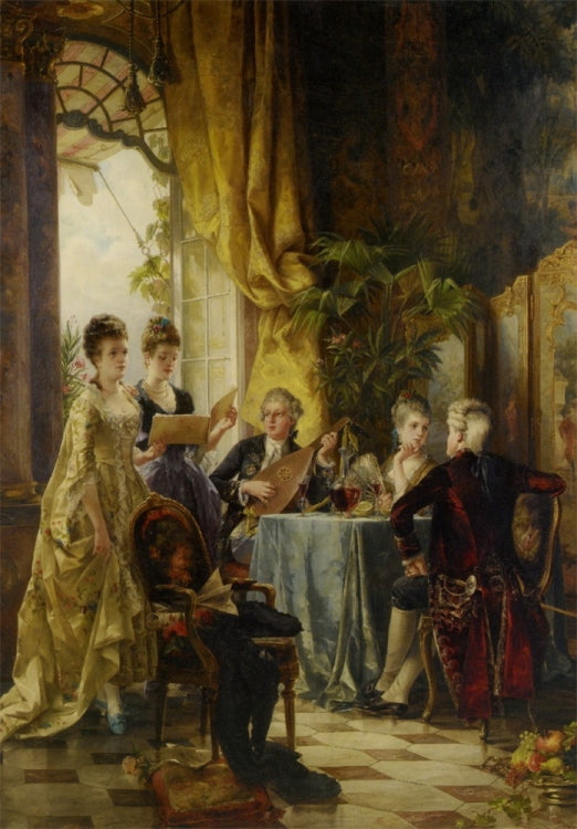Elegant company, vintage artwork by Carl Herpfer, 12x8" (A4) Poster