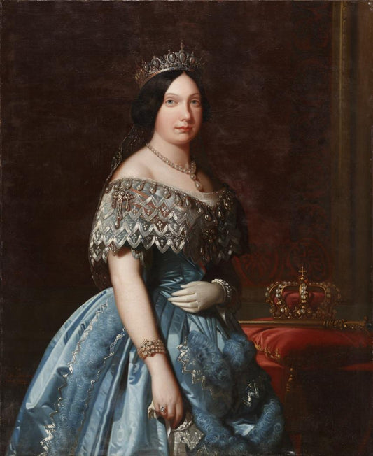 Queen Isabel of Spain, vintage artwork by Angel María Cortellini Hernández, A3 (16x12") Poster Print