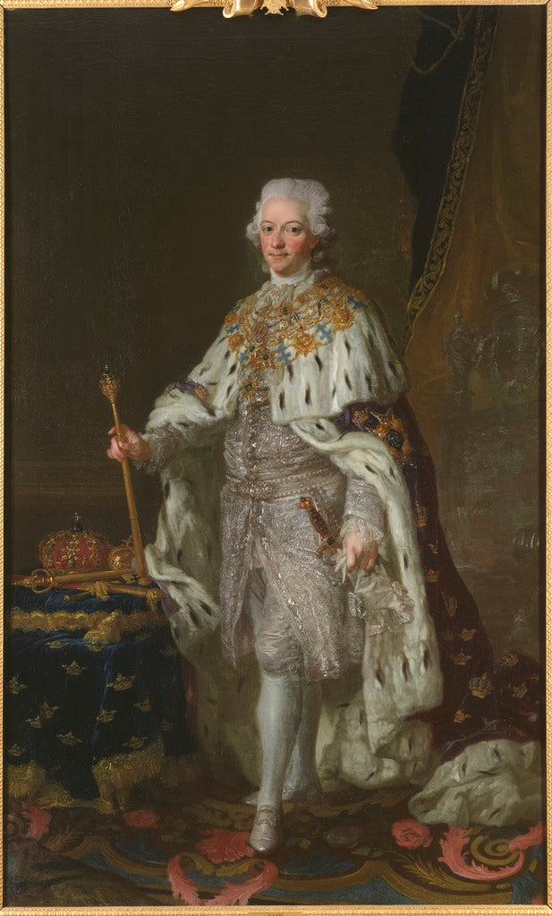 King Gustav III of Sweden, vintage artwork by Lorens Pasch the Younger, 12x8" (A4) Poster