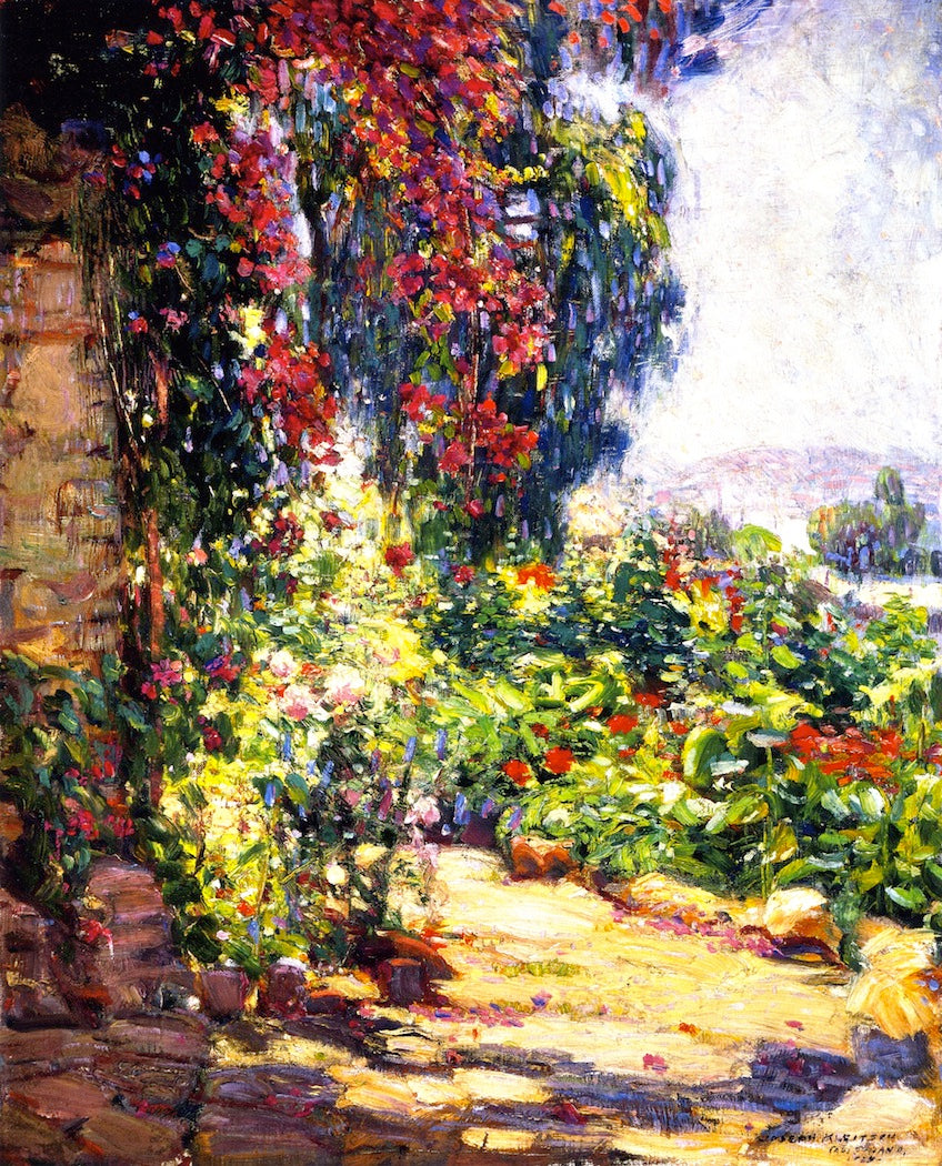 ougainvillea, Mission San Juan Capistrano by Joseph Kleitsch,16x12(A3) Poster