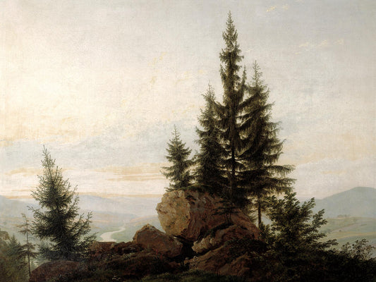 View of the Elbe Valley, vintage artwork by Caspar David Friedrich, 12x8" (A4) Poster