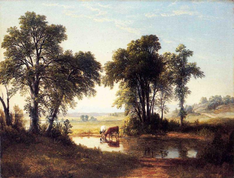 Cows in a New Hampshire Landscape, vintage artwork by Asher Brown Durand, A3 (16x12") Poster Print