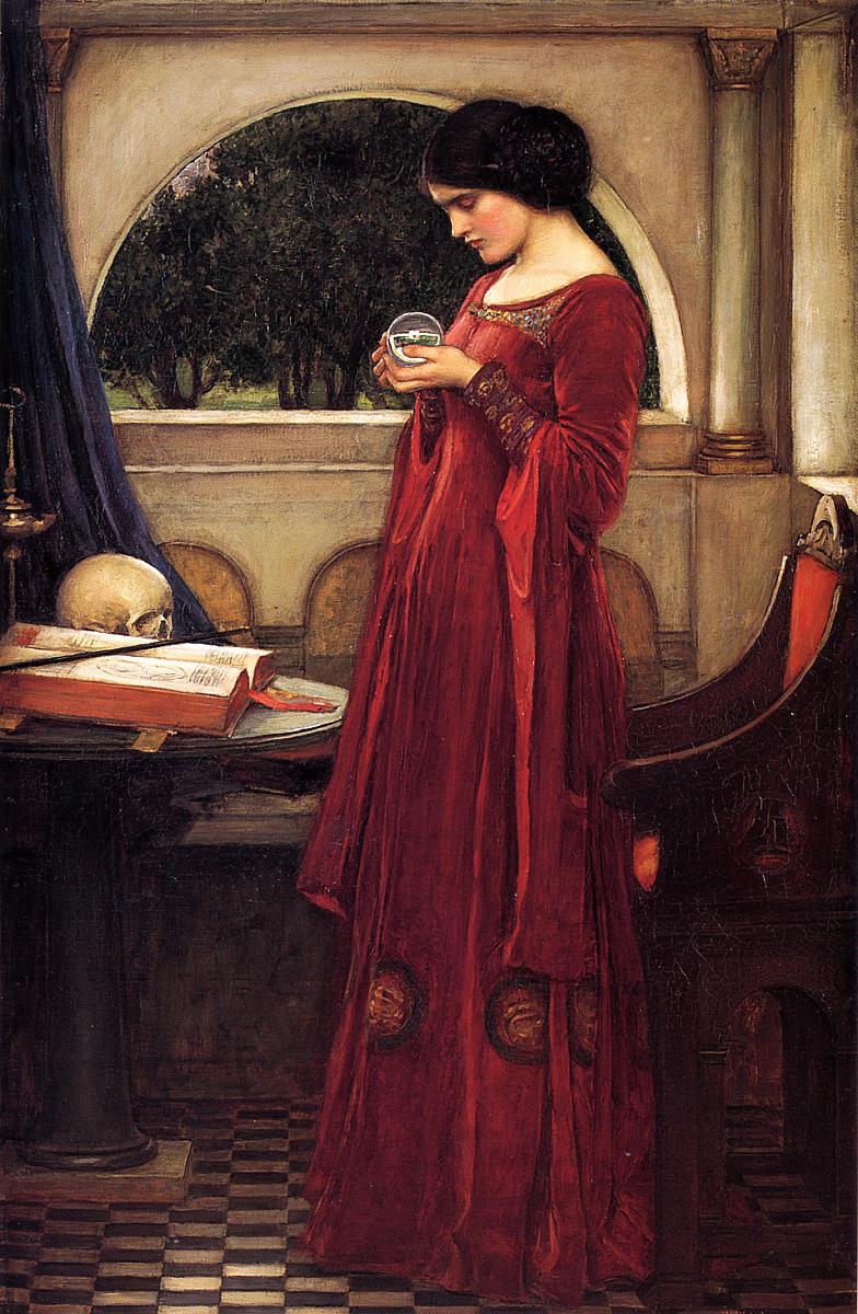 The Crystal Ball, vintage artwork by John William Waterhouse, 12x8" (A4) Poster