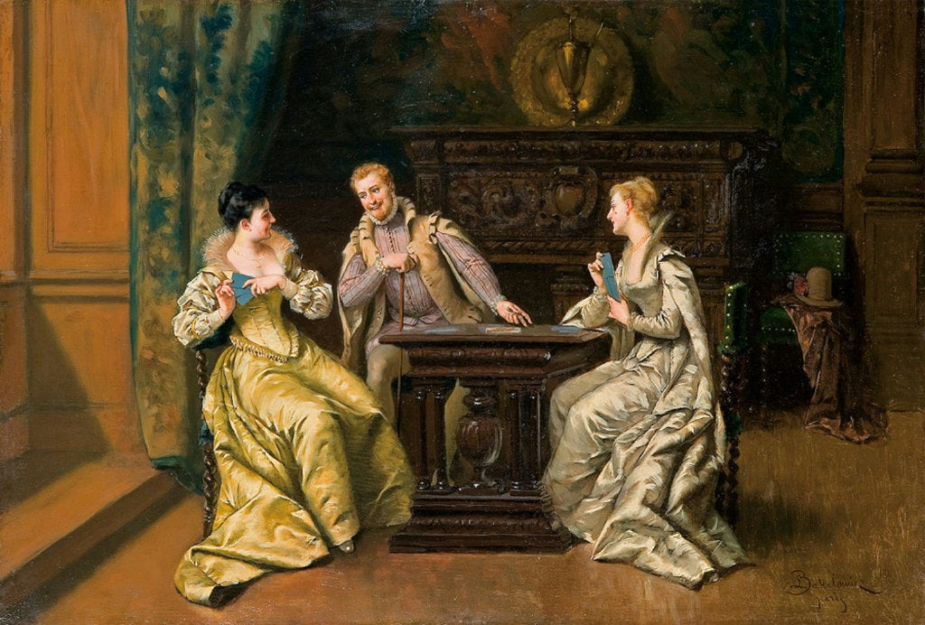 Playing Cards, vintage artwork by Władysław Bakalowicz, 12x8" (A4) Poster