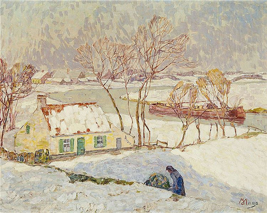Snow and Sun, vintage artwork by Modest Huys, 12x8" (A4) Poster