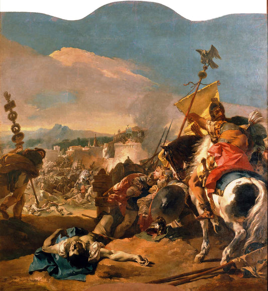 The Capture of Carthage, vintage artwork by Giovanni Battista Tiepolo, 12x8" (A4) Poster