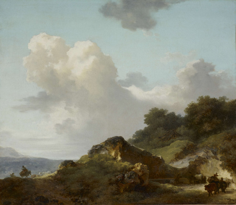 Le Rocher, vintage artwork by Jean-Honore Fragonard, 12x8" (A4) Poster