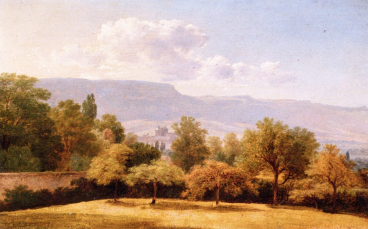 View of Geneva and Mont-Salève, vintage artwork by Adam Töpffer, 12x8" (A4) Poster