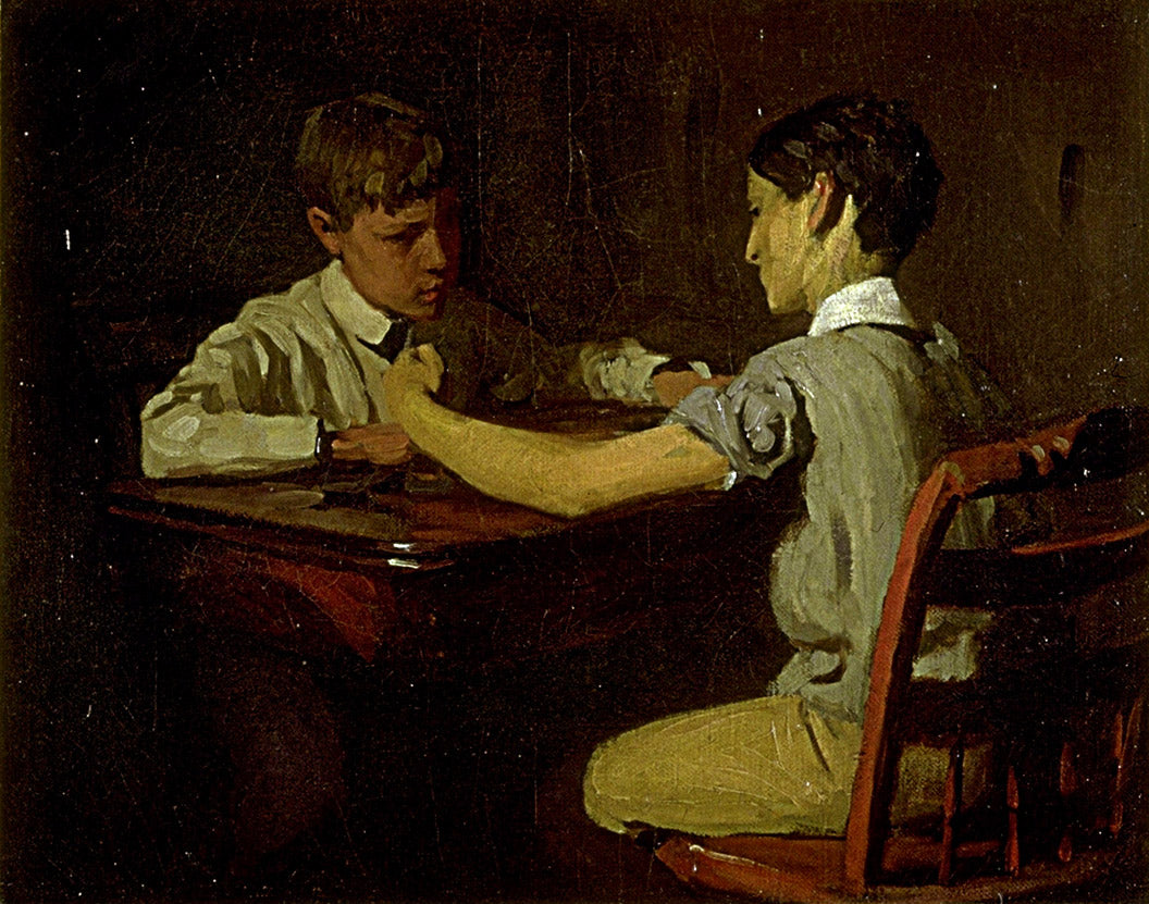 Checker Players by Thomas P. Anshutz,A3(16x12")Poster