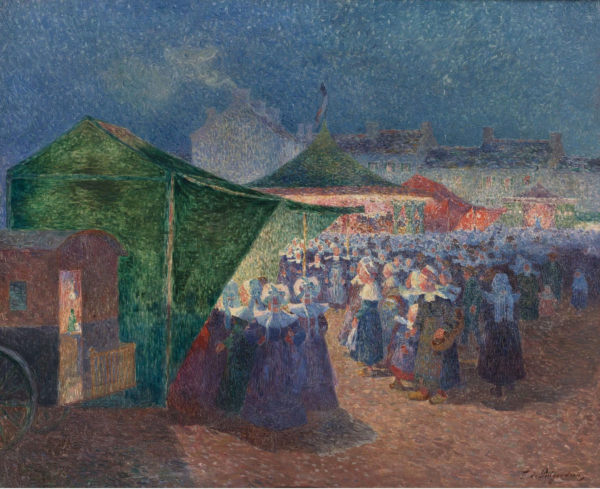 The Fair Festival, vintage artwork by Ferdinand du Puigaudeau, 12x8" (A4) Poster