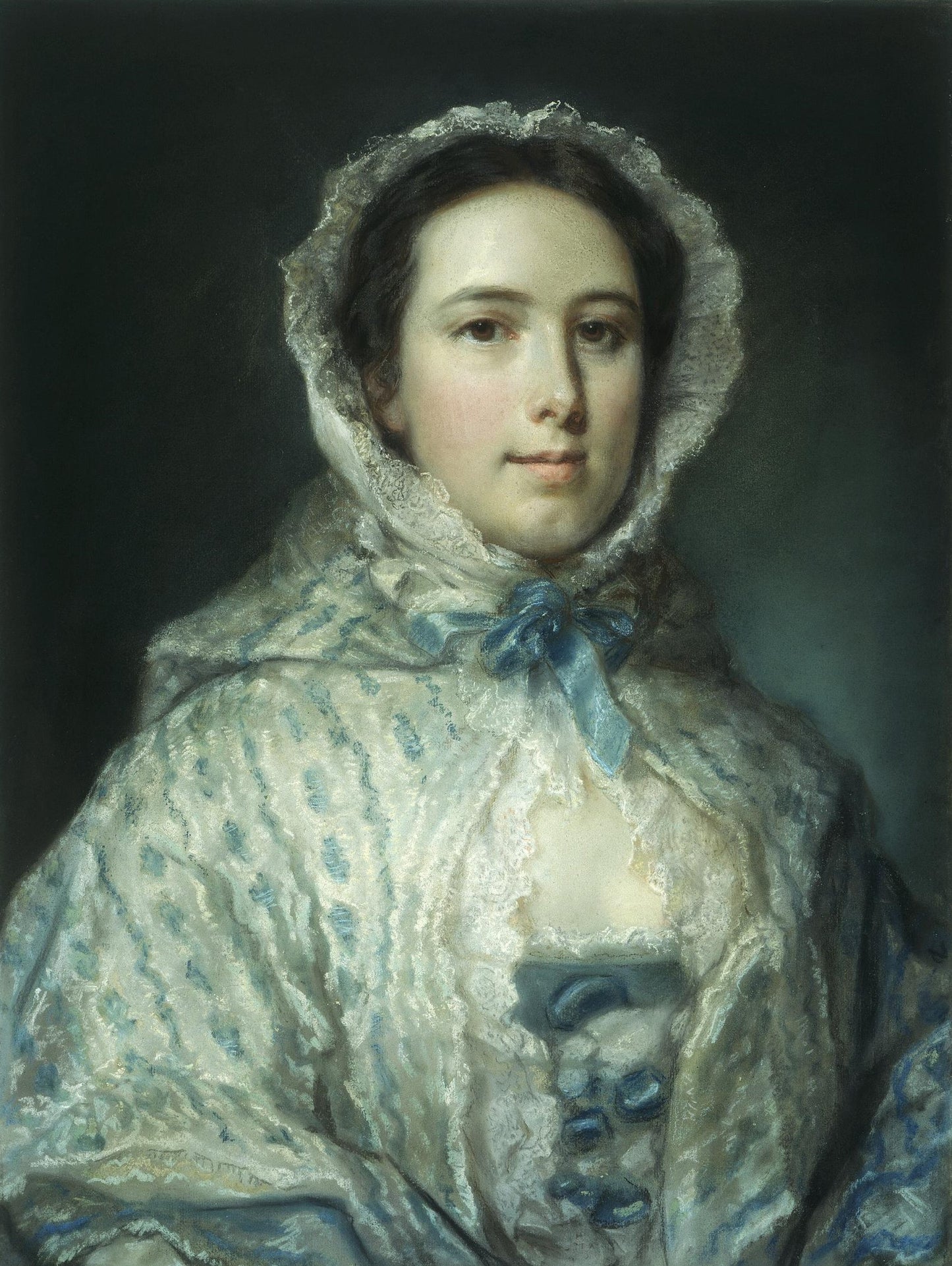 Unknown Young Woman, vintage artwork by Francis Cotes, R.A., 12x8" (A4) Poster