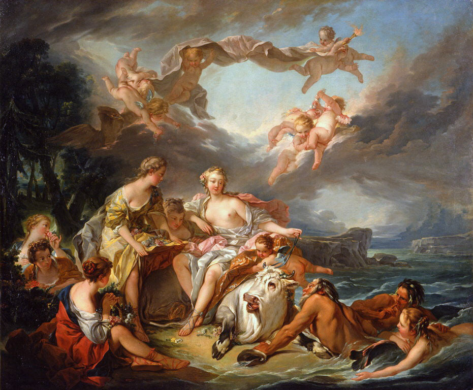 The Abduction of Europa (Raleigh version), vintage artwork by François Boucher, 12x8" (A4) Poster
