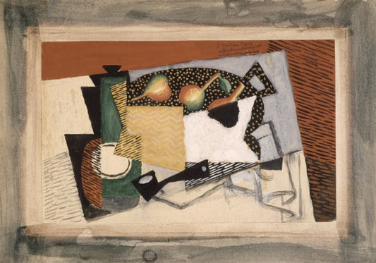 Composition:  Figs, Bottle and Pipe, vintage artwork by Louis Marcoussis, 12x8" (A4) Poster