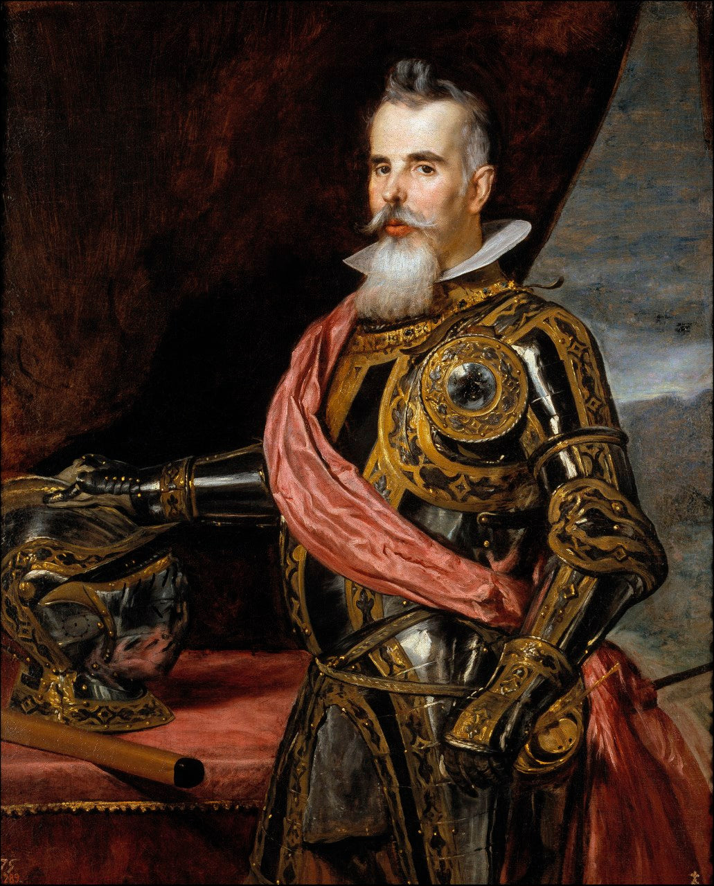 Juan Francisco de Pimentel, Tenth Count of Benevente, vintage artwork by Attributed to Diego Velázquez, 12x8" (A4) Poster