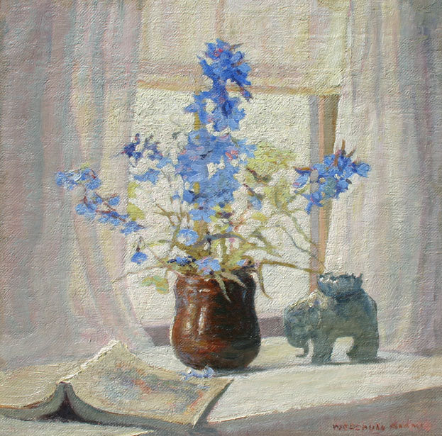 Larkspur in the Morning Light, vintage artwork by Woodhull Adams, 12x8" (A4) Poster