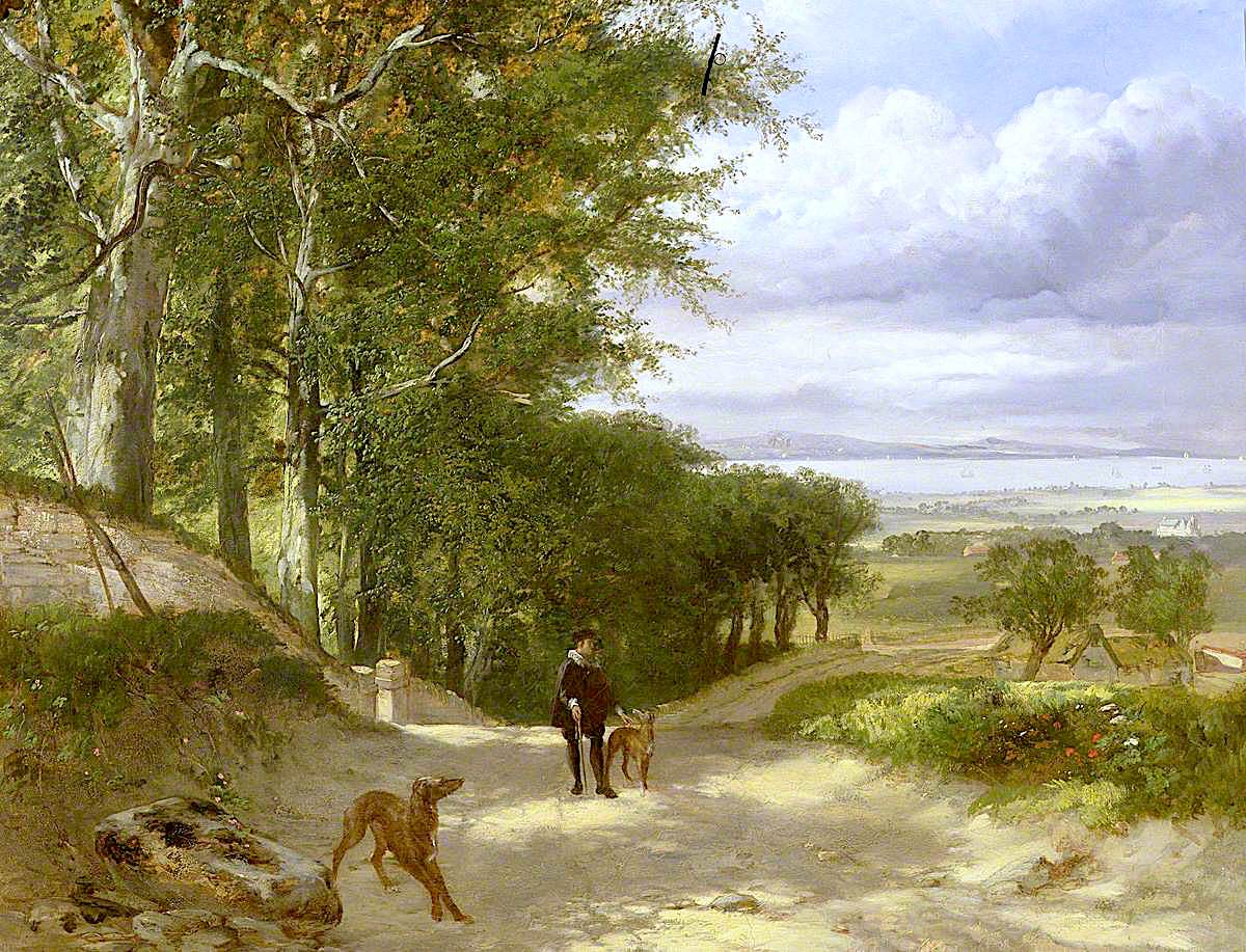 Distant View of the River Clyde, vintage artwork by Horatio McCulloch, A3 (16x12") Poster Print