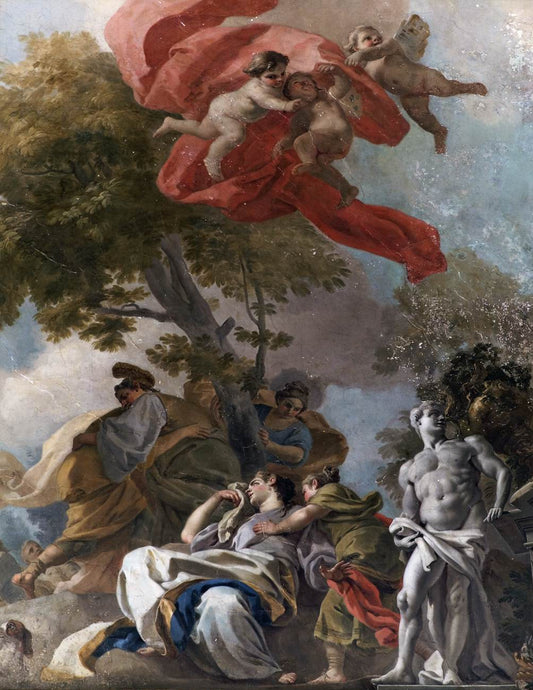 The Legend of Theseus, vintage artwork by Francesco de Mura, 12x8" (A4) Poster