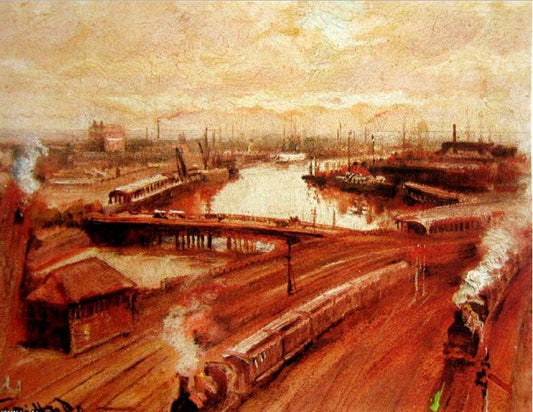 Back of St Flinders Station by George Hyde Pownall,16x12(A3) Poster