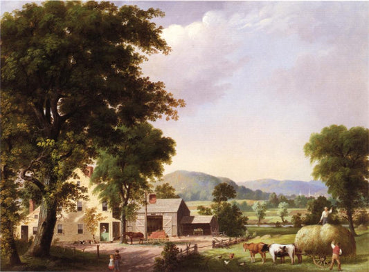 Summer, Haying at Jones Inn, vintage artwork by George Henry Durrie, A3 (16x12") Poster Print